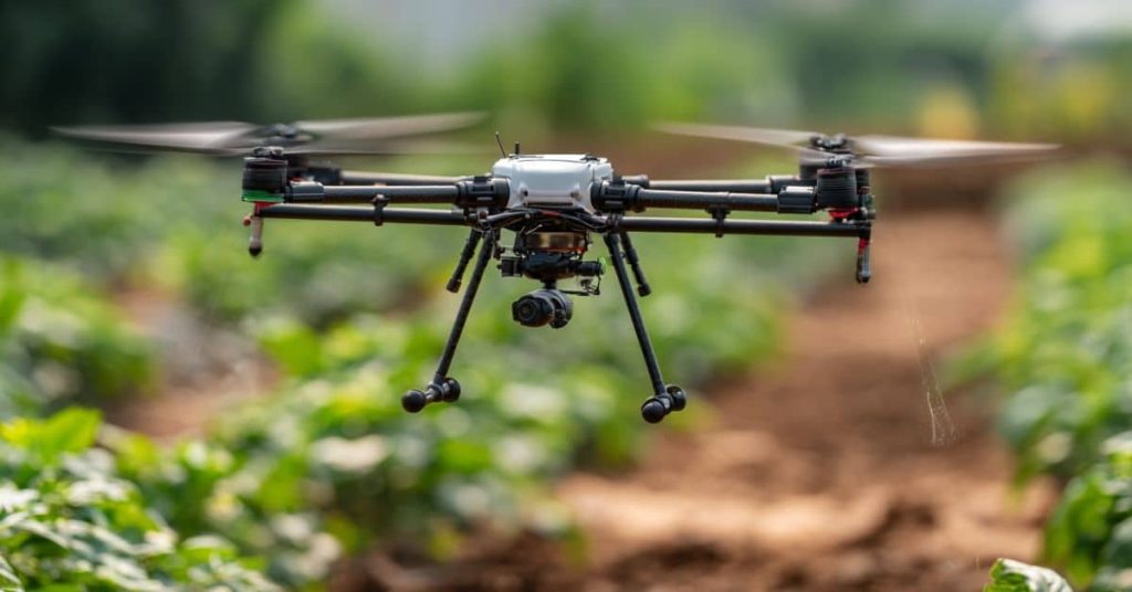 Drone in a farm
